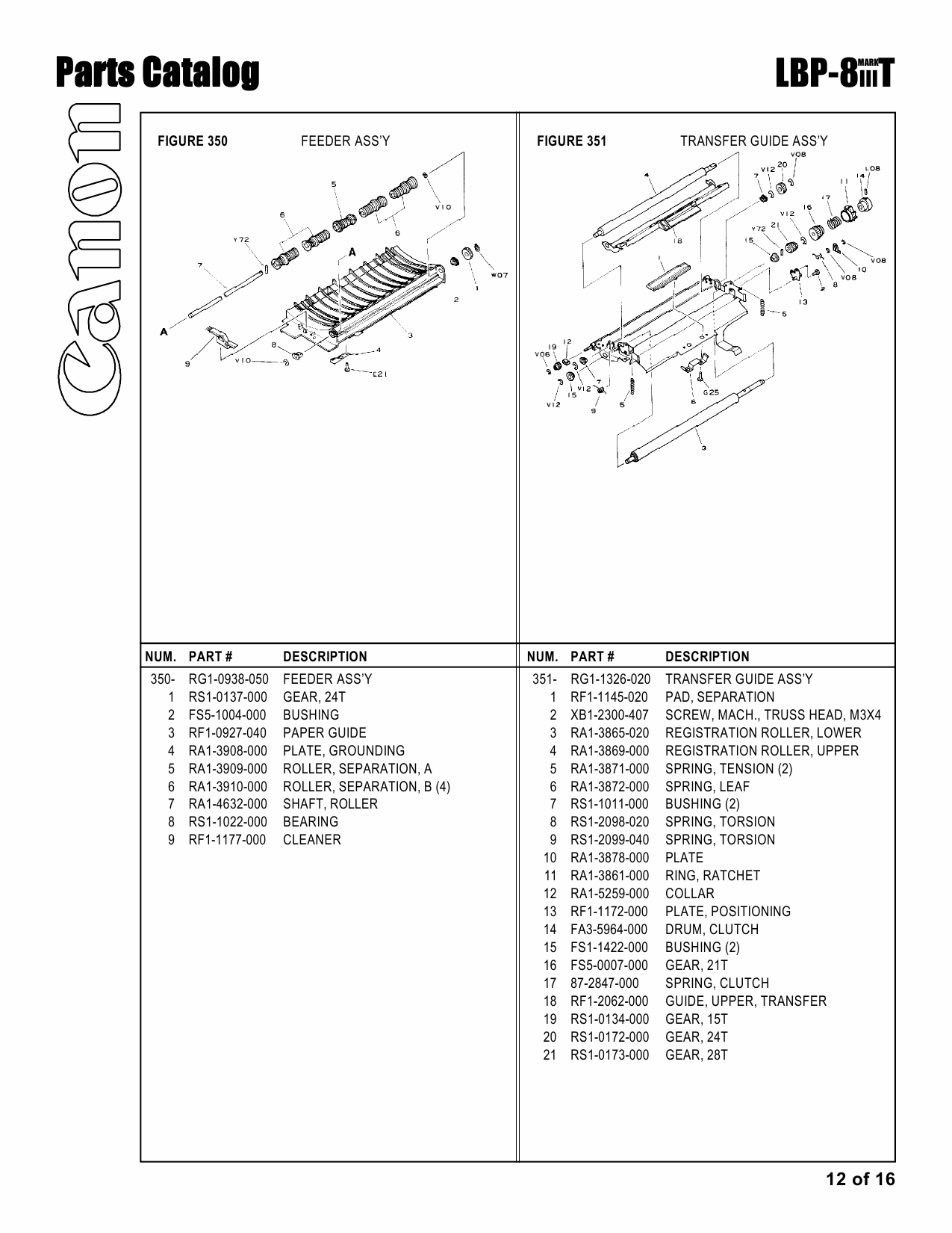 Canon imageCLASS LBP-8IIIT Parts Catalog Manual-6